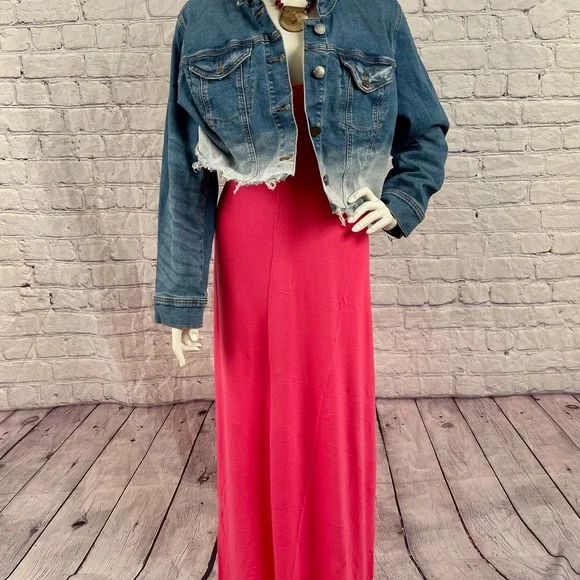 Brand New Fuchsia V Neck Maxi W/Pockets Various color slightly may vary - Picture 12 of 13